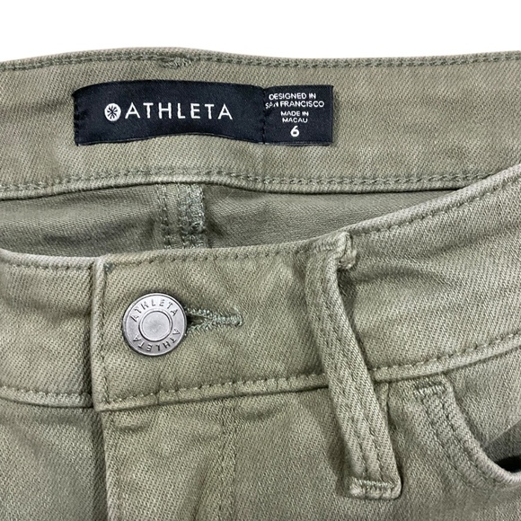 Athleta Flex Straight Crop Jeans Olive Green Size 6 Style 657558-00 - Picture 5 of 7
